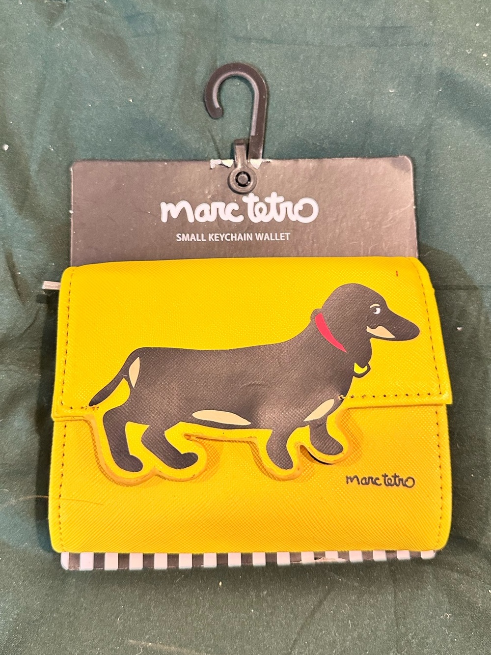 Marc Tetro Yellow Dachshund Keychain Wallet